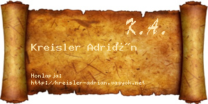 Kreisler Adrián névjegykártya